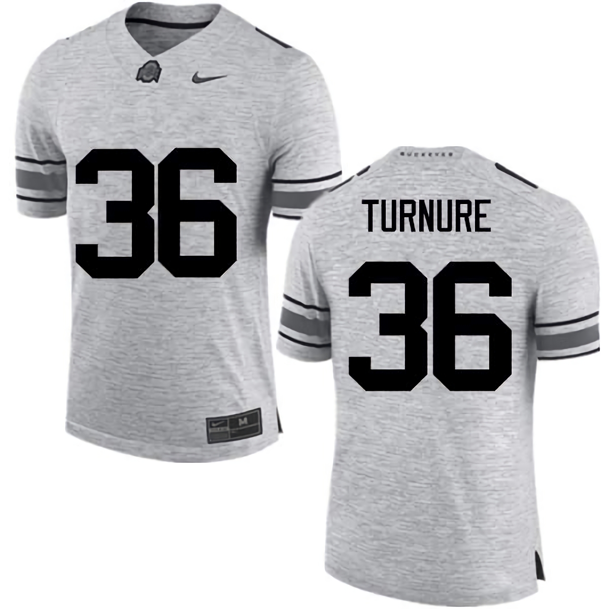 Zach Turnure Ohio State Buckeyes Men's NCAA #36 Nike Gray College Stitched Football Jersey USS6256NB